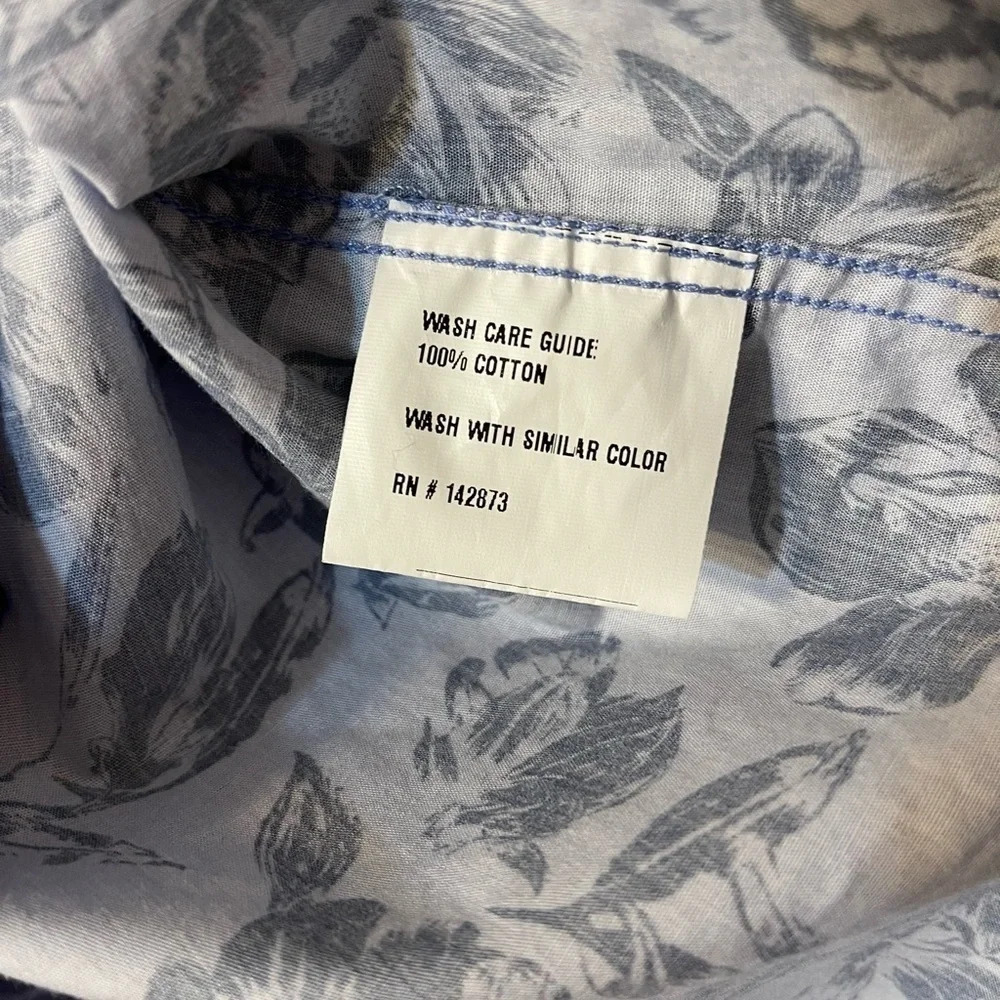 Haspel Clio Light Blue Tonal Floral Button Down Short Sleeve Shirt New Orleans‎ - Picture 9 of 9